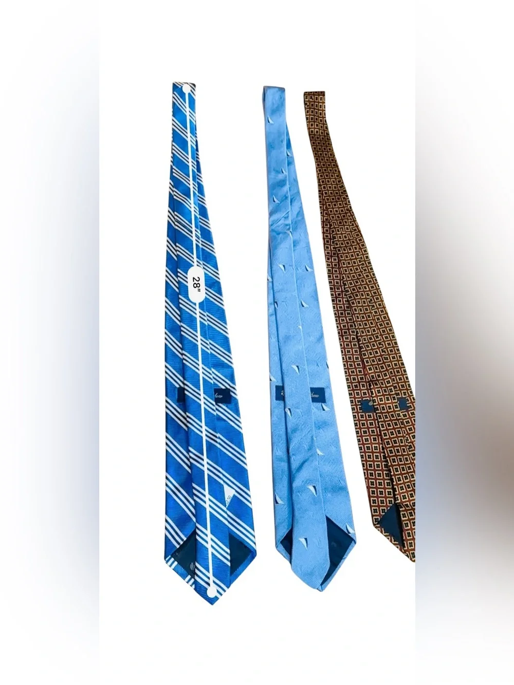 Lot of 3 BROOKS BROTHERS MAKERS Silk Necktie Ties Stripes Texture Blue New